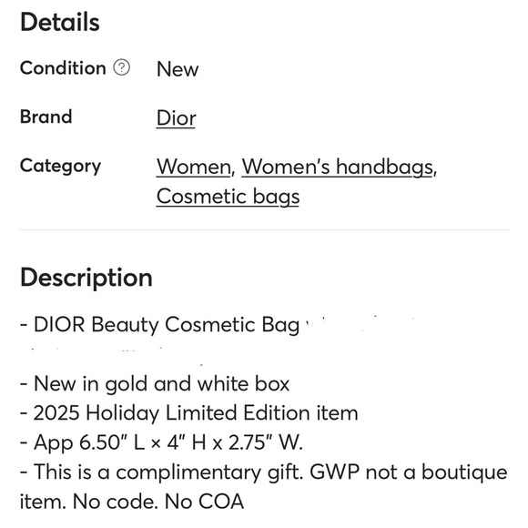 New Dior Beige Woven Cosmetic Pouch with Gold Logo - Picture 14 of 14